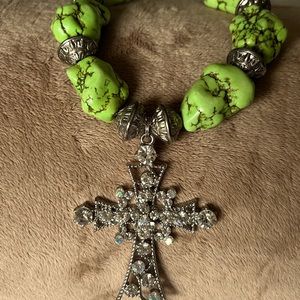 Authentic green turquoise boot charm